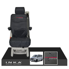 Load image into Gallery viewer, VW California Ocean/Coast/Beach/Surf Inka Fully Tailored Waterproof Seat Covers Black Rear Single Swivel Fits T6.1 ,T6,T5.1 all model years fits with and without airbags - CALI-SERIES Embroidery
