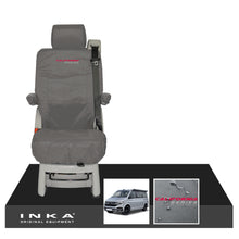 Load image into Gallery viewer, VW California Ocean/Coast/Beach/Surf Inka Fully Tailored Waterproof Seat Covers Grey Rear Single Swivel Fits T6.1 ,T6,T5.1 all model years fits with and without airbags - CALI-SERIES Embroidery
