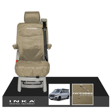 Load image into Gallery viewer, VW California Ocean/Coast/Beach/Surf Inka Fully Tailored Waterproof Seat Covers Sand Rear Single Swivel Fits T6.1 ,T6,T5.1 all model years fits with and without airbags - CALI-SERIES Embroidery