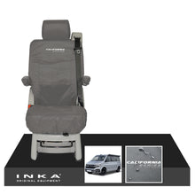 Load image into Gallery viewer, VW California Ocean/Coast/Beach/Surf Inka Fully Tailored Waterproof Seat Covers Grey Rear Single Swivel Fits T6.1 ,T6,T5.1 all model years fits with and without airbags - CALI-SERIES Embroidery
