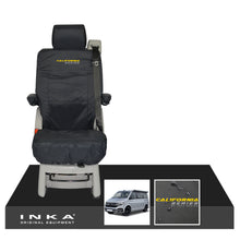 Load image into Gallery viewer, VW California Ocean/Coast/Beach/Surf Inka Fully Tailored Waterproof Seat Covers Black Rear Single Swivel Fits T6.1 ,T6,T5.1 all model years fits with and without airbags - CALI-SERIES Embroidery