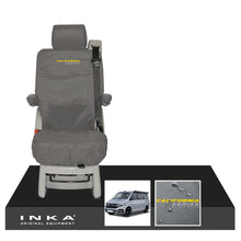 Load image into Gallery viewer, VW California Ocean/Coast/Beach/Surf Inka Fully Tailored Waterproof Seat Covers Grey Rear Single Swivel Fits T6.1 ,T6,T5.1 all model years fits with and without airbags - CALI-SERIES Embroidery
