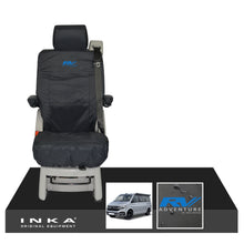 Load image into Gallery viewer, VW California Ocean/Coast/Beach/Surf Inka Fully Tailored Waterproof Seat Covers Black Rear Single Swivel Fits T6.1 ,T6,T5.1 all model years fits with and without airbags - RV ADVENTURE Embroidery