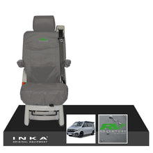 Load image into Gallery viewer, VW California Ocean/Coast/Beach/Surf Inka Fully Tailored Waterproof Seat Covers Grey Rear Single Swivel Fits T6.1 ,T6,T5.1 all model years fits with and without airbags - RV ADVENTURE Embroidery