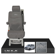 Load image into Gallery viewer, VW California Ocean/Coast/Beach/Surf Inka Fully Tailored Waterproof Seat Covers Grey Rear Single Swivel Fits T6.1 ,T6,T5.1 all model years fits with and without airbags - RV ADVENTURE Embroidery