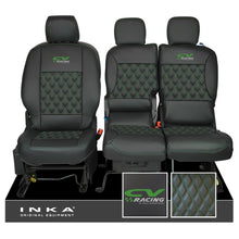 Load image into Gallery viewer, Citroen Berlingo MK3 Front 1+2 CV RACING INKA Bentley Leatherette Tailored Seat Covers Black MY 2018 to present