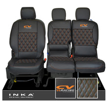 Load image into Gallery viewer, Citroen Berlingo MK3 Front 1+2 CV RACING INKA Bentley Leatherette Tailored Seat Covers Black MY 2018 to present