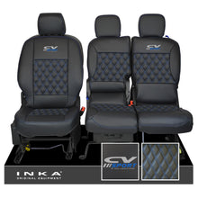 Load image into Gallery viewer, Citroen Berlingo MK3 Front 1+2 CV SPORT INKA Bentley Leatherette Tailored Seat Covers Black MY 2018 to present