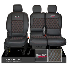 Load image into Gallery viewer, Citroen Berlingo MK3 Front 1+2 CV SPORT INKA Bentley Leatherette Tailored Seat Covers Black MY 2018 to present