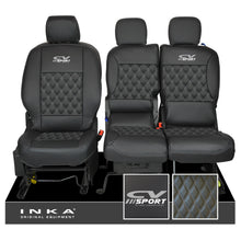 Load image into Gallery viewer, Citroen Berlingo MK3 Front 1+2 CV SPORT INKA Bentley Leatherette Tailored Seat Covers Black MY 2018 to present