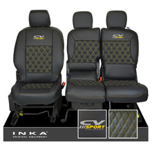 Load image into Gallery viewer, Citroen Berlingo MK3 Front 1+2 CV SPORT INKA Bentley Leatherette Tailored Seat Covers Black MY 2018 to present