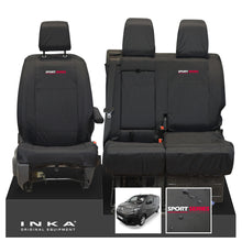 Load image into Gallery viewer, Citroen Dispatch INKA Front 1+2 Tailored Waterproof Seat Covers Black MY16 onwards - Sport-Series Embroidery