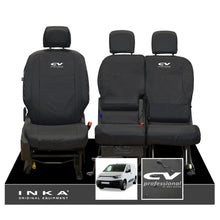 Load image into Gallery viewer, Fiat Doblo INKA Front 1+2 Tailored Waterproof Seat Covers Black MY-2022 Onwards - CV Professional Embroidery