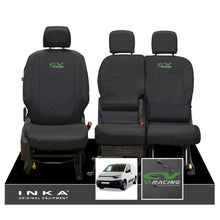 Load image into Gallery viewer, Fiat Doblo INKA Front 1+2 Tailored Waterproof Seat Covers Black MY-2022 Onwards - CV Racing Embroidery