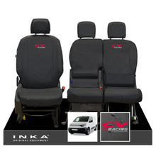 Load image into Gallery viewer, Fiat Doblo INKA Front 1+2 Tailored Waterproof Seat Covers Black MY-2022 Onwards - CV Racing Embroidery