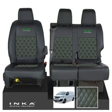 Load image into Gallery viewer, Fiat Scudo INKA Front 1+2 Bentley Diamond Quilt Leatherette Tailored Seat Covers Black MY22 To Present - CV Professional Embroidery