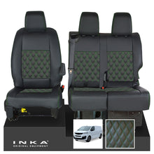 Load image into Gallery viewer, Fiat Scudo INKA Front 1+2 Bentley Diamond Quilt Leatherette Tailored Seat Covers Black MY22 To Present - Plain Embroidery