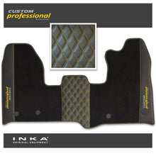 Load image into Gallery viewer, Ford Transit Custom INKA Custom Professional Bentley Leatherette Front Tailored Carpet Mat Black MY12-23