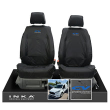 Load image into Gallery viewer, Ford Transit Connect MK3 Front 1+1 INKA Tailored Waterproof Seat Covers Set Black MY2024 Onwards - CV Professional Embroidery