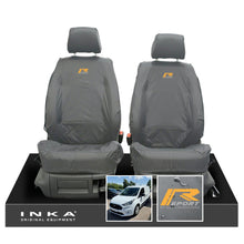 Load image into Gallery viewer, Ford Transit Connect MK3 Front 1+1 INKA Tailored Waterproof Seat Covers Set Grey MY2024 Onwards - R-SPORT Embroidery