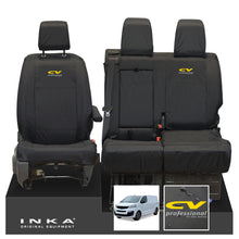 Load image into Gallery viewer, Fiat Scudo INKA Front 1+2 Tailored Waterproof Seat Covers Black MY22 onwards - CV Professional Embroidery
