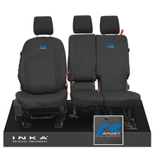 Load image into Gallery viewer, Ford Transit Connect INKA Front Set 1+2 Tailored Waterproof Seat Covers Black MY13-24 - R-SPORT Embroidery