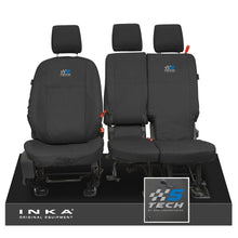 Load image into Gallery viewer, Ford Transit Connect INKA Front Set 1+2 Tailored Waterproof Seat Covers Black MY13-24 - S-TECH Embroidery