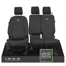 Load image into Gallery viewer, Ford Transit Connect INKA Front Set 1+2 Tailored Waterproof Seat Covers Black MY13-24 - S-TECH Embroidery