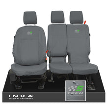Load image into Gallery viewer, Ford Transit Connect INKA Front Set 1+2 Tailored Waterproof Seat Covers Grey MY13-24 - S-TECH Embroidery