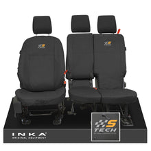 Load image into Gallery viewer, Ford Transit Connect INKA Front Set 1+2 Tailored Waterproof Seat Covers Black MY13-24 - S-TECH Embroidery