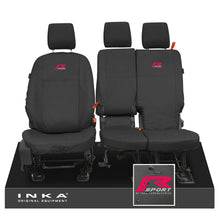Load image into Gallery viewer, Ford Transit Connect INKA Front Set 1+2 Tailored Waterproof Seat Covers Black MY13-24 - R-SPORT Embroidery