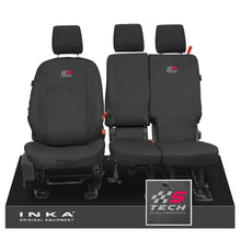 Load image into Gallery viewer, Ford Transit Connect INKA Front Set 1+2 Tailored Waterproof Seat Covers Black MY13-24 - S-TECH Embroidery