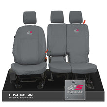 Load image into Gallery viewer, Ford Transit Connect INKA Front Set 1+2 Tailored Waterproof Seat Covers Grey MY13-24 - S-TECH Embroidery