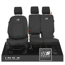 Load image into Gallery viewer, Ford Transit Connect INKA Front Set 1+2 Tailored Waterproof Seat Covers Black MY13-24 - S-TECH Embroidery