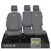Load image into Gallery viewer, Ford Transit Connect INKA Front Set 1+2 Tailored Waterproof Seat Covers Grey MY13-24 - CV Professional Embroidery