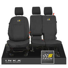 Load image into Gallery viewer, Ford Transit Connect INKA Front Set 1+2 Tailored Waterproof Seat Covers Black MY13-24 - S-TECH Embroidery