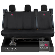 Load image into Gallery viewer, Ford Transit Custom INKA Rear Triple Set Tailored Waterproof Seat Covers Black - S-TECH Embroidery