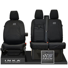 Load image into Gallery viewer, Ford Transit MK8/MK9 MY14 to Present INKA Front Set 1+2 Tailored Waterproof Seat Covers Black Fits All Derivatives Incl Jumbo - S-TECH Embroidery