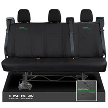 Load image into Gallery viewer, Ford Transit Custom INKA Rear Triple Tailored Waterproof Seat Covers Black MY-12-25 (Choice of 7 Colours) - Custom Professional Embroidery