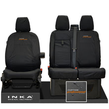 Load image into Gallery viewer, Ford Transit Custom INKA Front Set 1+2 Tailored Waterproof Seat Covers Black MY-12-23 (Choice of 7 Colours) - Custom Professional Embroidery