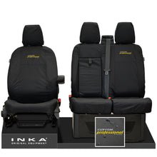 Load image into Gallery viewer, Ford Transit Custom INKA Front Set 1+2 Tailored Waterproof Seat Covers Black MY-12-23 (Choice of 7 Colours) - Custom Professional Embroidery