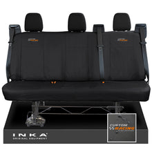 Load image into Gallery viewer, Ford Transit Custom INKA Rear Triple Tailored Waterproof Seat Covers Black MY-12-25 (Choice of 7 Colours) - Custom Racing Embroidery