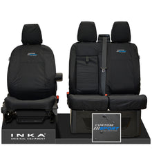 Load image into Gallery viewer, Ford Transit Custom INKA Front Set 1+2 Tailored Waterproof Seat Covers Black MY-12-23 (Choice of 7 Colours) - Custom Sport Embroidery