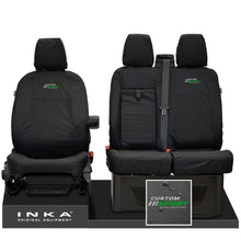 Load image into Gallery viewer, Ford Transit Custom INKA Front Set 1+2 Tailored Waterproof Seat Covers Black MY-12-23 (Choice of 7 Colours) - Custom Sport Embroidery