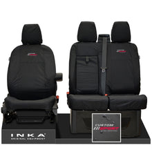 Load image into Gallery viewer, Ford Transit Custom INKA Front Set 1+2 Tailored Waterproof Seat Covers Black MY-12-23 (Choice of 7 Colours) - Custom Sport Embroidery