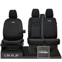 Load image into Gallery viewer, Ford Transit Custom INKA Front Set 1+2 Tailored Waterproof Seat Covers Black MY-12-23 (Choice of 7 Colours) - Custom Sport Embroidery