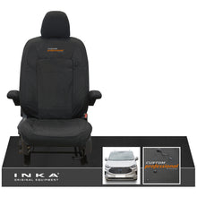 Load image into Gallery viewer, The All New Ford Transit Custom INKA Single Driver Tailored Waterproof Seat Cover Black MY-2024 Onwards - Custom Professional Embroidery