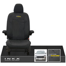 Load image into Gallery viewer, The All New Ford Transit Custom INKA Single Driver Tailored Waterproof Seat Cover Black MY-2024 Onwards - Custom Racing Embroidery