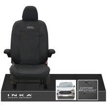 Load image into Gallery viewer, The All New Ford Transit Custom INKA Single Driver Tailored Waterproof Seat Cover Black MY-2024 Onwards - Custom Sport Embroidery