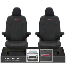 Load image into Gallery viewer, The All New Ford Transit Custom INKA Front Pair Tailored Waterproof Seat Covers Set Black MY-2024 Onwards - Custom Sport Embroidery